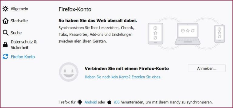 firefox konto